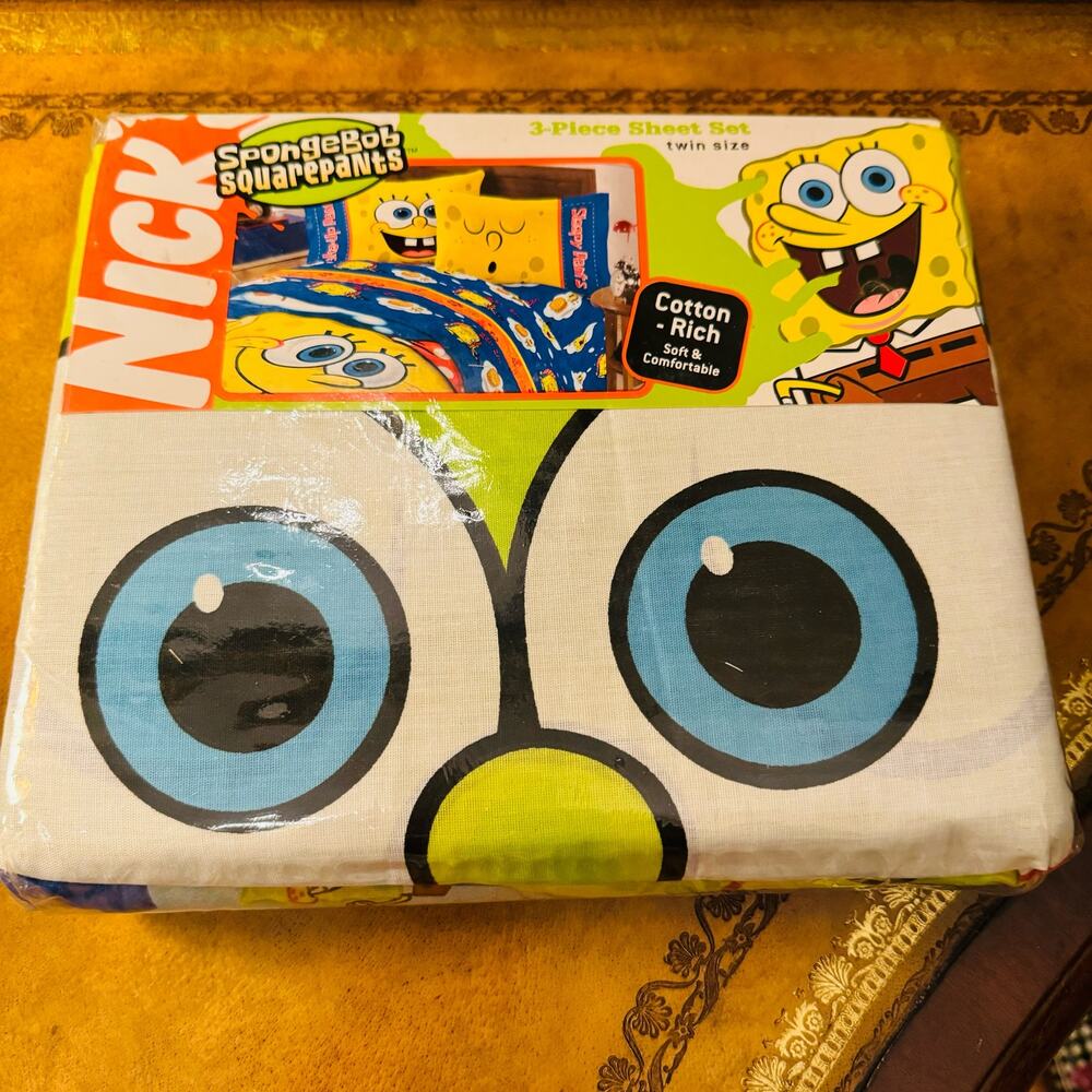 SpongeBob SquarePants NEW Sealed Twin 3 piece Sheet Set 2004 Cotton Rich SOLD - Picture 5 of 6